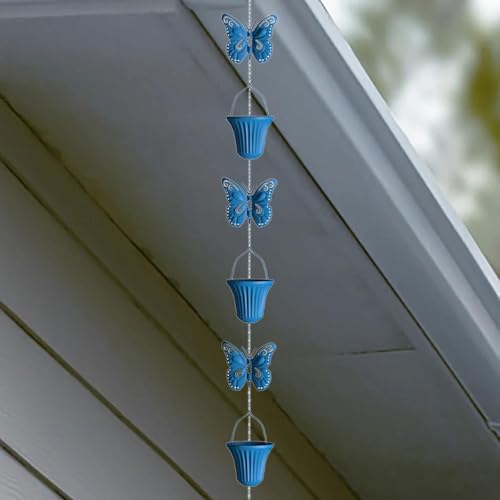 MYCENSE レインチェーン 雨水キャッチャーチェーン 屋外の雨どいの交換